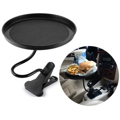 China Universal Food Tray With Flange Folding Bracket Dining Table Drinks Holder Back Seat Water Cup Holder Car Swivel Tray SL30266 for sale