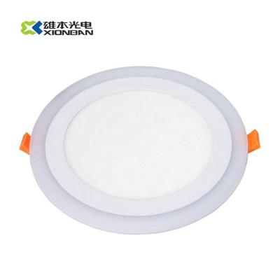 China Red+warm color two color blue green white panel light led panel lamp round led panel light 18w for sale