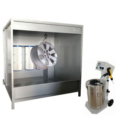 China Building Material Shops Ailin High Quality Powder Coating Electrostatic Spray Booth With Polyester Filter Cartridge for sale