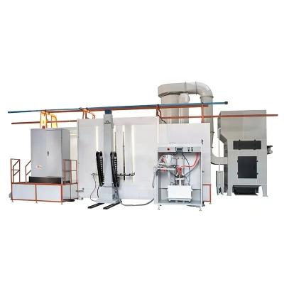 China Building Material Shops Ailin Fast Color Change Multicyclone Powder Recovery System Automatic Electrostatic Powder Coating Booth for sale