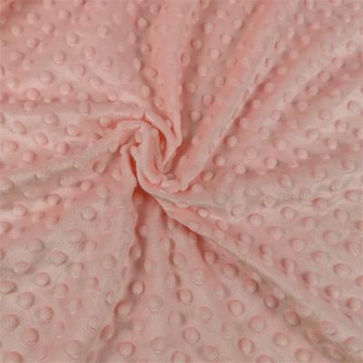 China Super Soft Short Memory Polyester Plush Pressure Bubble Minky Dot Pressure Bubble Minky Dot Fabric For Baby Blanket for sale