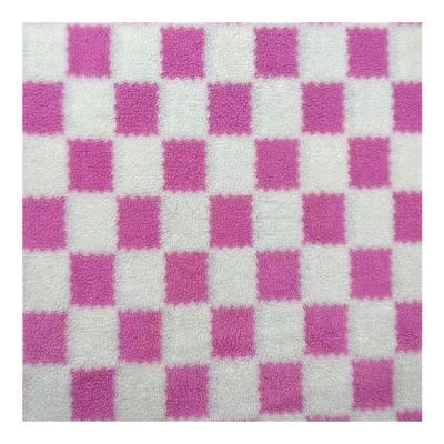 China Low price hot selling super soft dyeing polyester artificial wool plush fleece fabric wool plush fleece fabric for sale