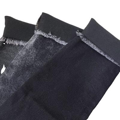 China Breathable wholesale high quality black on black 10.3 oz import cotton denim fabric for sale