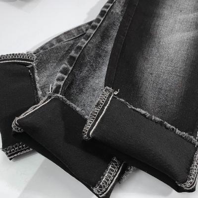 China Breathable Hot Selling 10.2 Oz Black Twill Woven Stretch Jeans Fabrics for sale