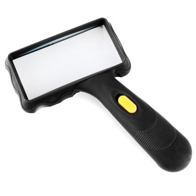 China Square Lens 2.5x LED Magnifying Glass Plastic Rectangular Magnifier Lamp Square Nits Lupa Led for sale