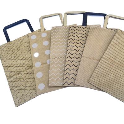 China Handmade Wholesale Custom Craft Brown Kraft Paper Packaging Shopping Bag With Handle for sale