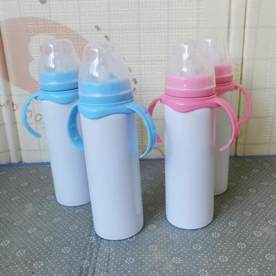 China 8OZ Double Wall Stainless Steel Silicone Nipple Vacuum Baby Tumbler Disposable Sublimation Insulated Bottle for sale