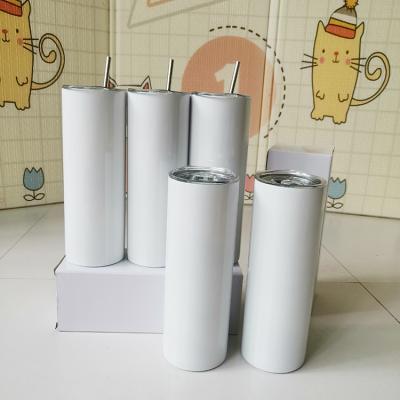 China Disposable In Stock Stainless Steel Blank 20Oz Straight Lean White Tumbler For Dye Sublimation Heat Press for sale