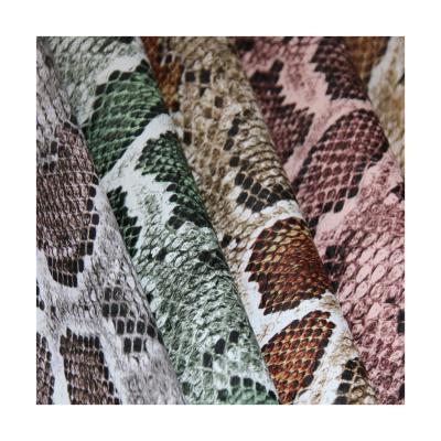 China HOT SELLING POPULAR PRINT PU waterproof WITH KNITTING SNAKE DES BACKING STRETCH FOR GARMENT LEATHER for sale