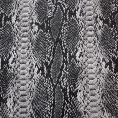 China Hot Sale Fashion Snake Design Print Waterproof TC Backing PU Leather For Jacket And Skirt for sale