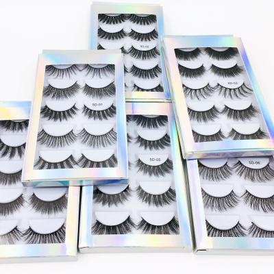 China Wholesale Cheap Natural Long 5 Pairs Eye Lashes Natural False Eyelashes 5 Pairs 3D False Mink Eyelashes for sale