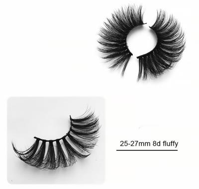 China Wholesale 25mm Long Natural Handmade Cross False Eyelashes Can Customize Logo for sale