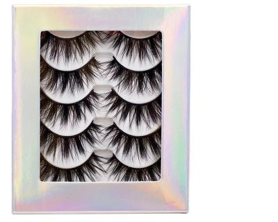 China Wholesale Natural Long Fluffy 3d Eyelashes 5 Pairs 20mm False Mink Eyelashes Vendor for sale