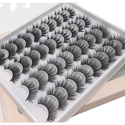 China Long 25mm Wholesale Natural 3D 20 Pairs Private Label False Eyelashes Multilayer Thick False Eyelashes for sale