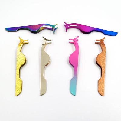 China New Color Tweezers AIDS Wholesale Long-Lasting False Eyelash Multifunctional Makeup Tools Beauty Eyelash Tweezers for sale