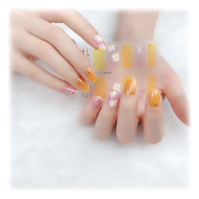 China Wholesale Waterproof Paste 3D Diamond Nail Daisy Wear Nail Easy Life Full Color Diamond Nail for sale