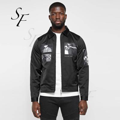 China Plus Size Coat Design Logo Jackets Satin Embroidered Outdoor Custom Casual Waterproof Street Wear Printing For Stylish Men for sale