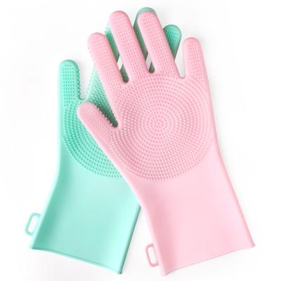 China Sustainable Hot Selling Kitchen Accessories Bpa Free Dish Wash Silicone Portable Cleaning Gloves for sale