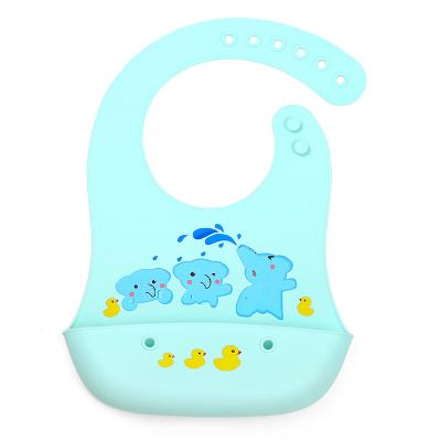 China Private Label Silicone Bib Eco-Friendly Sustainable Rubber Baby Waterproof Bib Easily Clean for sale