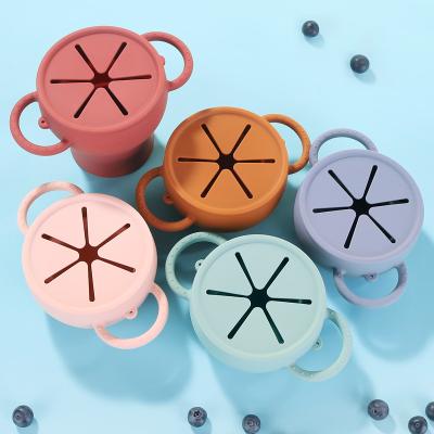 China BPA Free Collapse Eco Friendly Travel Stacking Cup Silicone Baby Snacks And Drinks Cup In One for sale