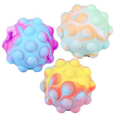 China Anti Stress Christmas Silicone Key Chain Relax Ball Set Sensory Squeeze Jumping Itting Busy Person Toys Ball For Kids for sale