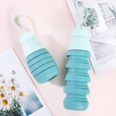 China Sublimation Food Grade BPA Sport Camping Silicone Travel Viable Customized Free Portable Collapsible Collapsible Water Bottle Wholesale for sale