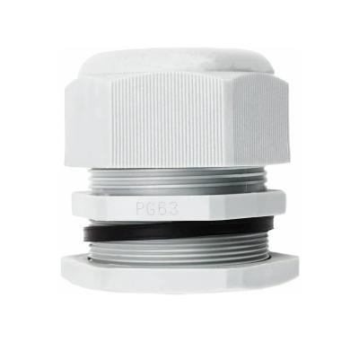 China Protect Cable Factory Economical Waterproof PP PG7 PG11 PG13.5 White Cable Gland With Rubber PAGE IP67 Plastic Wire Slot Cable Glands Connector for sale