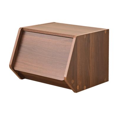 China Living Room Flap Door Single Storage Box (Walnut) for sale