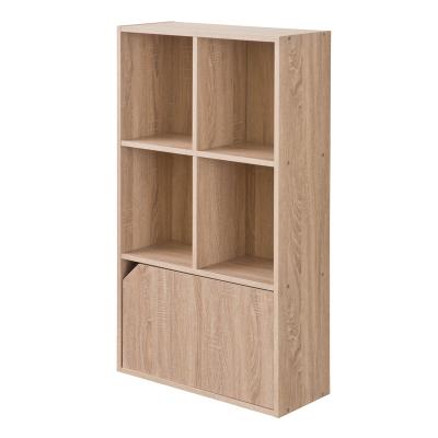 China Modern Natural 3 Tier Storage Bookcase With Door for sale