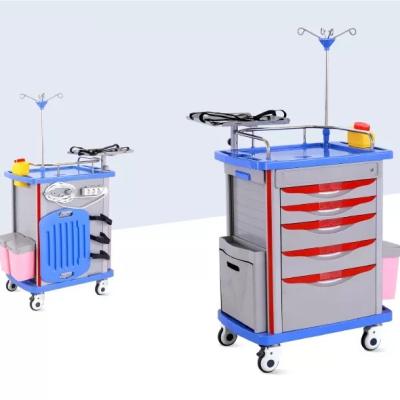 China Cheap Price TWT001 ABS Medical Medicine Drug Emergency Trolley Hospital Multifunctional Economical Anesthesia Trolley for sale