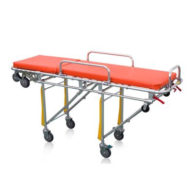 China TWT020 Ambulance Folding Emergency Stretcher Steel Patient Trolley For Sale With Wheels for sale