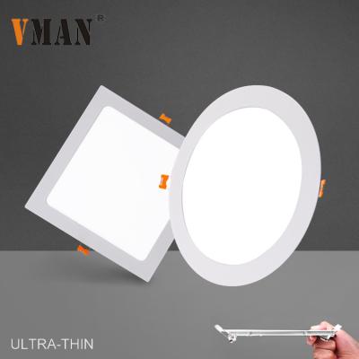 China New product 3w 6w 9w 12w 18w 24w contemporary waterproof light ultra-thin commercial ceiling recessed LED panel light for sale