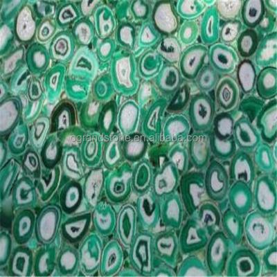 China Green Agate Slab Stone Tile Agate Stone Translucent Slabs Wall Panel for sale