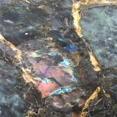 China Tile Semi Precious Granite Slab Brazilian Labradorite Blue Slab for sale