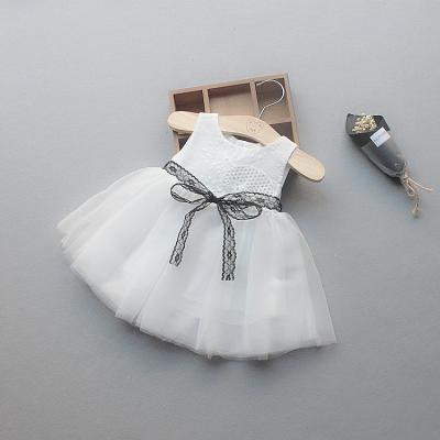 China New Anti-wrinkle Summer Infant Princess Dress Girls Vest Dress Sleeveless Baby Lace Up Dress for sale