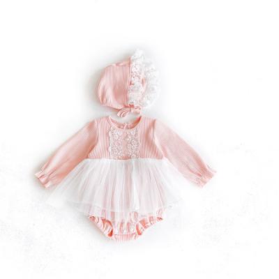 China 2022 New Style Babies Breathable Rompers Fashion Ruffles Sleeve O-Neck Infant Lace Romper for sale