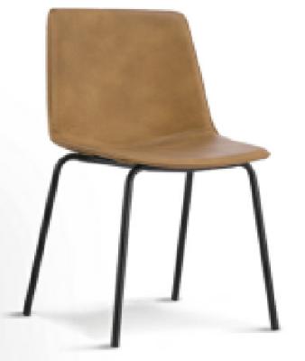 China Foshan Manufacturer Comfortable Chair PU Cover Hot Selling Dining Chair With Metal Legs for sale