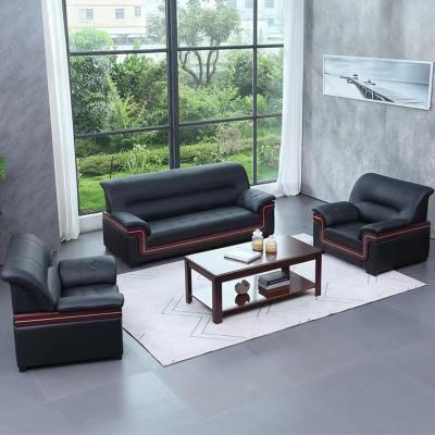 China Simple Modern Leather Office Sofa Contemporary Business Leather Reception Meeting Guests Sole Seat for sale