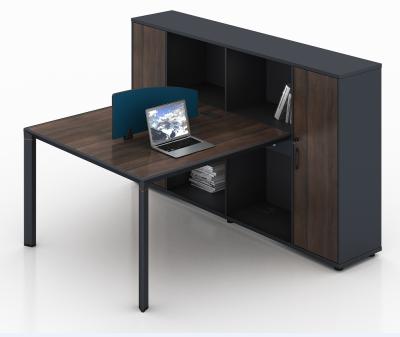 China Solid Modern Fashion Furniture Office Workstation Laptop Desk With High Cabinet Side Staff Office Desk for sale