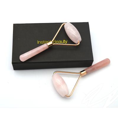 China Natural Face Jade Roller Massager and Rose Quartz Facial Roller Single Welded Face Massage Roller for sale