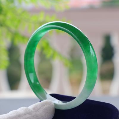 China Jade Bangle Bracelet Genuine Noble Natural Green with Certificate Grade 100% Jade Handmade Bracelets - healing jade for sale