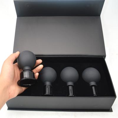 China Physical Therapy Shaping Glass+PVC Medical Black Face Set Massage Cup For Back Neck Pain/Slimming Beauty Shaping Cups for sale