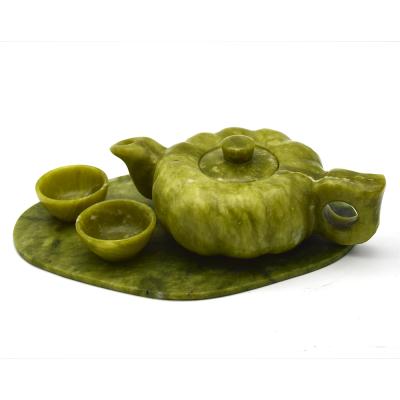 China Sustainable Delicate Jade Teapot Xiuyan Chinese Classic Carved Teapots for sale