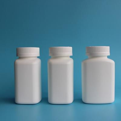 China Medcine Bottle Square Plastic HDPE Capsule Pharmaceutical Bottle With Child Proof Cap for sale