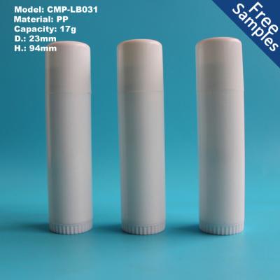 China Factory 14ml 14g 17g 17ml white lip balm container, 17g cylinder lip balm tubes for cosmetic packaging for sale