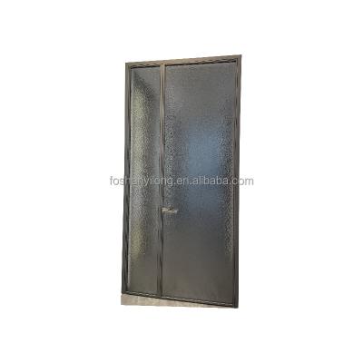 China High Quality Best Price Interior Door Waterproof Ultra Slim Black Frame Aluminum Hardware Swing Door for sale