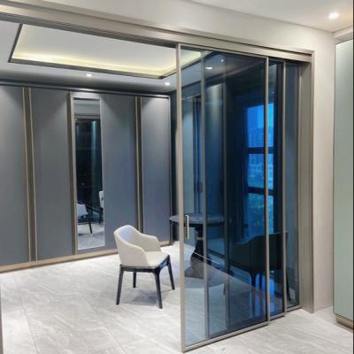 China Waterproof Interior Soundproof Patio Doors Double Glass Balcony Aluminum Folding Doors for sale