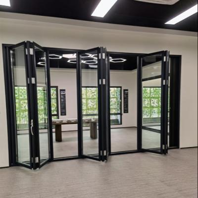 China Waterproof Cheap Exterior Accordion Door Bifold Glass Sliding Patio Bi-Folding Aluminum Bi Fold Door for sale