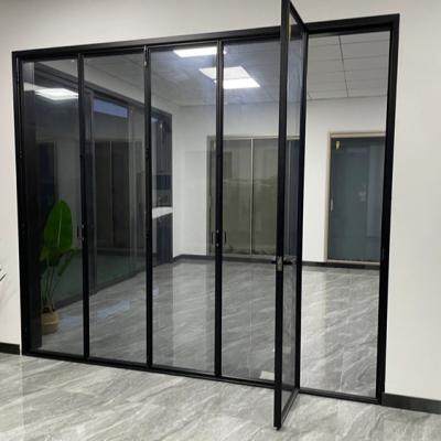 China YILONG Outdoor Waterproof Sound Proof Tempered Glass Bifold Door Aluminum Patio Bifold Doors for sale