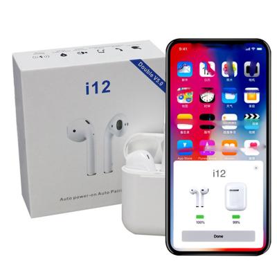 China Ear Detection& Rename& Factory Direct Selling i12 TWS V5.0 Earbud i12 Sports Wireless Charging Wireless Earphones With Dual Earphone Magnetic Charging Box for sale